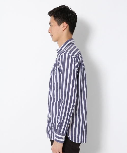 GLOBAL WORK(グローバルワーク)の「ストレッチブロードガラ長袖/764165(シャツ/ブラウス・メンズ・ワインレッド/ライトブルー・X-LARGE/SMALL/MEDIUM/LARGE)」の3枚目の写真