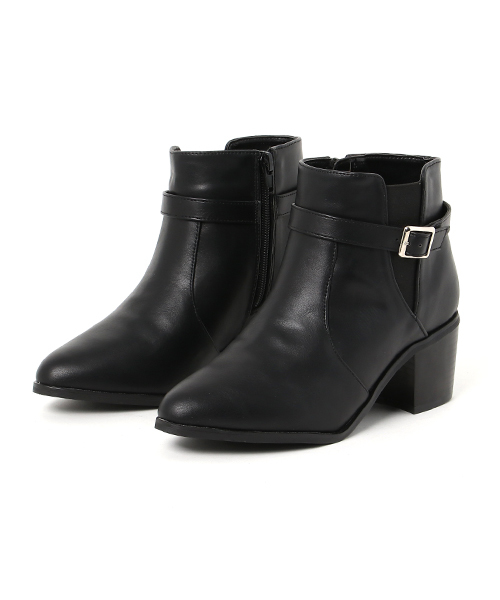 IMAGE COLLECTION（イマージュコレクション）の「サイドバックルショートブーツ（ブーツ・レディース・ブラック/ブラック系その他・LL/M/S/L）」の2枚目の写真
