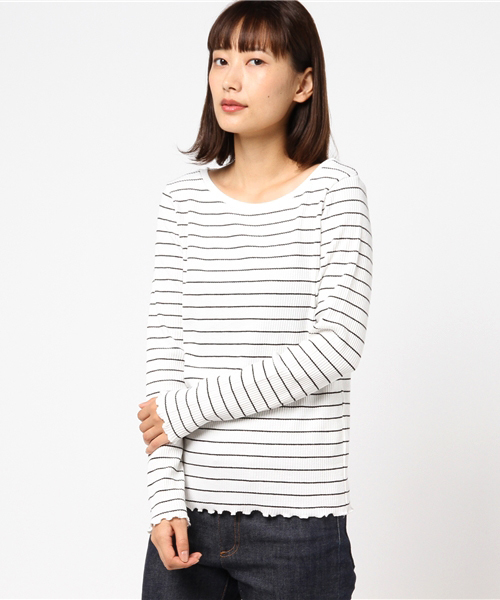 Lugnoncure（ルノンキュール）の「テレコメローインナーＰＯ（Tシャツ/カットソー・レディース・レッド/ブルー/ホワイト/オフホワイト/ブラック/グレー・MEDIUM）」の2枚目の写真