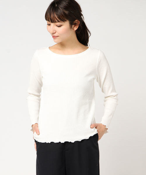 Lugnoncure（ルノンキュール）の「テレコメローインナーＰＯ（Tシャツ/カットソー・レディース・レッド/ブルー/ホワイト/オフホワイト/ブラック/グレー・MEDIUM）」の3枚目の写真