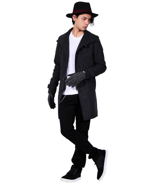 ８(eight)（エイト）の「イタリアンコート チェスター ロング ジャケット（チェスターコート・メンズ・チャコールグレー/ブラック/グレー/キャメル/ネイビー・MEDIUM/LARGE/X-LARGE）」の7枚目の写真