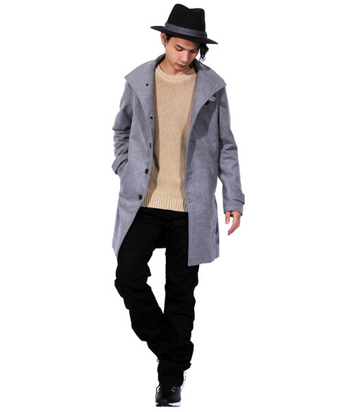 ８(eight)（エイト）の「イタリアンコート チェスター ロング ジャケット（チェスターコート・メンズ・チャコールグレー/ブラック/グレー/キャメル/ネイビー・MEDIUM/LARGE/X-LARGE）」の8枚目の写真