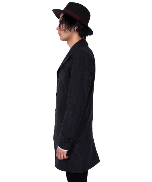 ８(eight)（エイト）の「イタリアンコート チェスター ロング ジャケット（チェスターコート・メンズ・チャコールグレー/ブラック/グレー/キャメル/ネイビー・MEDIUM/LARGE/X-LARGE）」の11枚目の写真