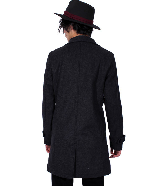 ８(eight)（エイト）の「イタリアンコート チェスター ロング ジャケット（チェスターコート・メンズ・チャコールグレー/ブラック/グレー/キャメル/ネイビー・MEDIUM/LARGE/X-LARGE）」の12枚目の写真