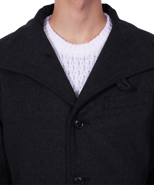 ８(eight)（エイト）の「イタリアンコート チェスター ロング ジャケット（チェスターコート・メンズ・チャコールグレー/ブラック/グレー/キャメル/ネイビー・MEDIUM/LARGE/X-LARGE）」の13枚目の写真