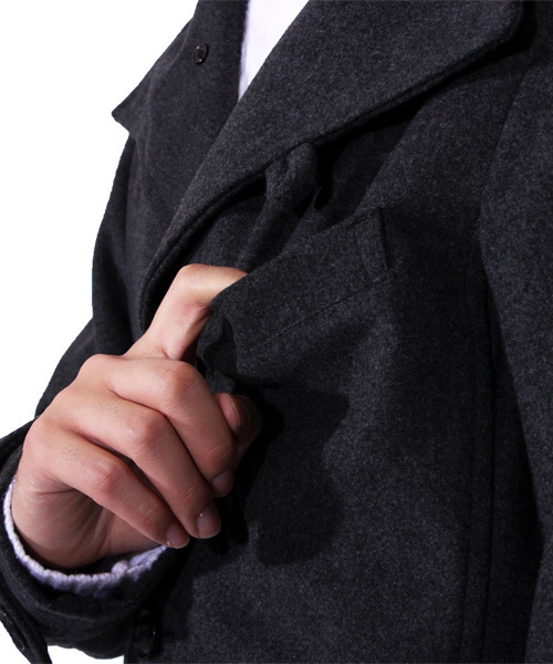 ８(eight)（エイト）の「イタリアンコート チェスター ロング ジャケット（チェスターコート・メンズ・チャコールグレー/ブラック/グレー/キャメル/ネイビー・MEDIUM/LARGE/X-LARGE）」の18枚目の写真