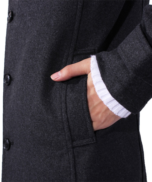 ８(eight)（エイト）の「イタリアンコート チェスター ロング ジャケット（チェスターコート・メンズ・チャコールグレー/ブラック/グレー/キャメル/ネイビー・MEDIUM/LARGE/X-LARGE）」の20枚目の写真