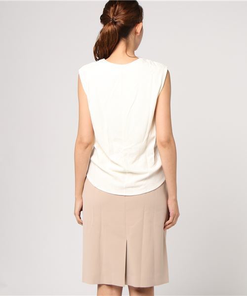 STUDIOUS SELECT（ステュディオスセレクト）の「カット＋WクロスOP　16A-O-60（Tシャツ/カットソー・レディース・オフホワイト・2）」の8枚目の写真