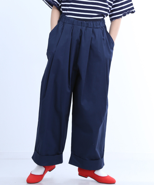 MERLOT（メルロー）の「裾ダブルタックワイドパンツ2675（チノパンツ・レディース・ベージュ/ネイビー/ブラック/オフホワイト/カーキ・FREE）」の5枚目の写真