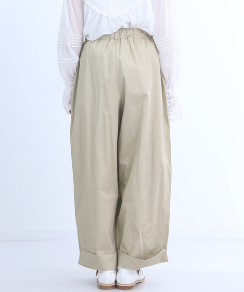 MERLOT（メルロー）の「裾ダブルタックワイドパンツ2675（チノパンツ・レディース・ベージュ/ネイビー/ブラック/オフホワイト/カーキ・FREE）」の8枚目の写真