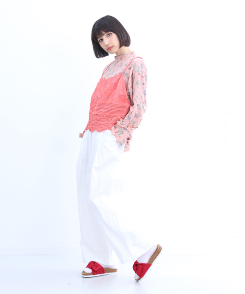 MERLOT（メルロー）の「裾ダブルタックワイドパンツ2675（チノパンツ・レディース・ベージュ/ネイビー/ブラック/オフホワイト/カーキ・FREE）」の10枚目の写真