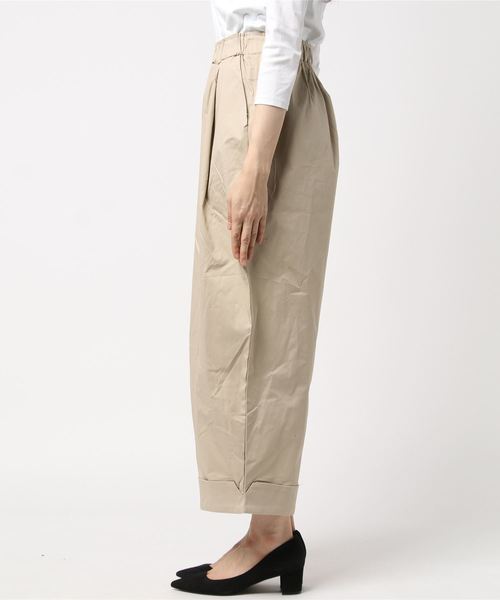 MERLOT（メルロー）の「裾ダブルタックワイドパンツ2675（チノパンツ・レディース・ベージュ/ネイビー/ブラック/オフホワイト/カーキ・FREE）」の12枚目の写真