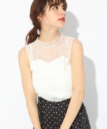 Heather | レース＊ハイネックタンクトップ  786873(タンクトップ)
