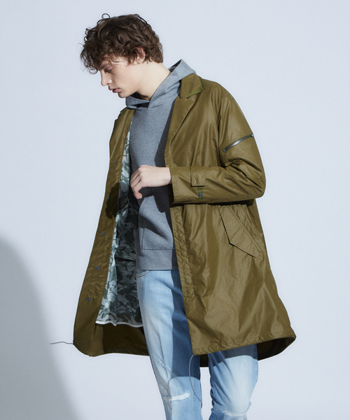 ABAHOUSE（アバハウス）の「【Recency of Mine】ポリエステルミリタリーコート（ステンカラーコート・メンズ・サックスブルー/インディゴブルー/カーキ/ベージュ・46/48）」の2枚目の写真