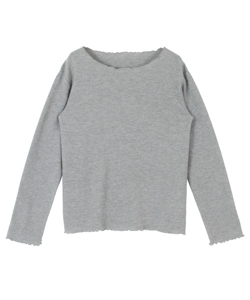 titivate（ティティベイト）の「ﾜｯﾌﾙﾒﾛｰﾛﾝｸﾞｽﾘｰﾌﾞｶｯﾄｿｰ（Tシャツ/カットソー・レディース・ブラック/ベージュ/ブラウン/アイボリー/杢グレー・M）」の7枚目の写真