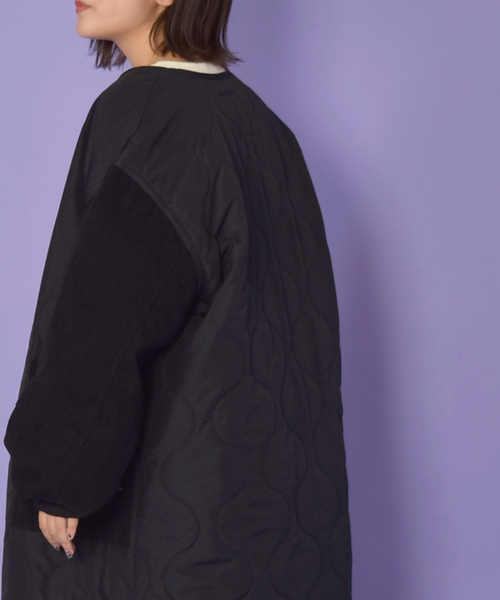 w closet(ダブルクローゼット)の「ひょうたんキルティングロングコート_(その他アウター・レディース・ブラック/カーキ・FREE)」の16枚目の写真