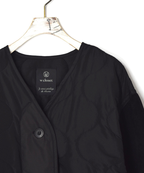 w closet(ダブルクローゼット)の「ひょうたんキルティングロングコート_(その他アウター・レディース・ブラック/カーキ・FREE)」の20枚目の写真