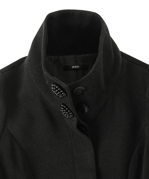 DURAS（デュラス）の「パールボタンスタンドコート（その他アウター・レディース・ホワイト/ブラック/ベージュ/ブルー・FREE）」の14枚目の写真