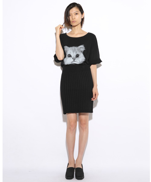 i(アイ)の「RIBニットタイトスカート(スカート・レディース・ホワイト/ブラック/グレー・フリ-)」の3枚目の写真