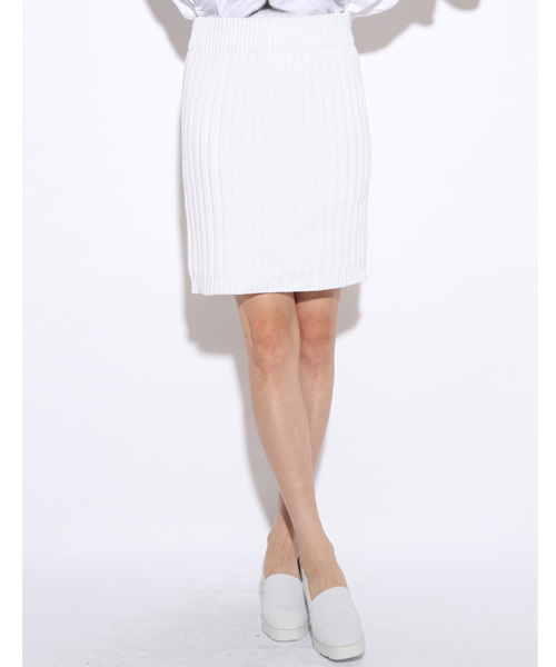 i(アイ)の「RIBニットタイトスカート(スカート・レディース・ホワイト/ブラック/グレー・フリ-)」の4枚目の写真