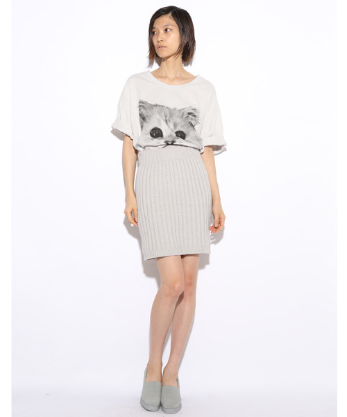 i(アイ)の「RIBニットタイトスカート(スカート・レディース・ホワイト/ブラック/グレー・フリ-)」の12枚目の写真