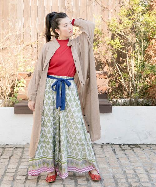 チャイハネ(チャイハネ)の「【チャイハネ】yul 無地ベルスリーブトップス(Tシャツ/カットソー・レディース・ホワイト/グレー/カーキ/オレンジ・FREE)」の19枚目の写真