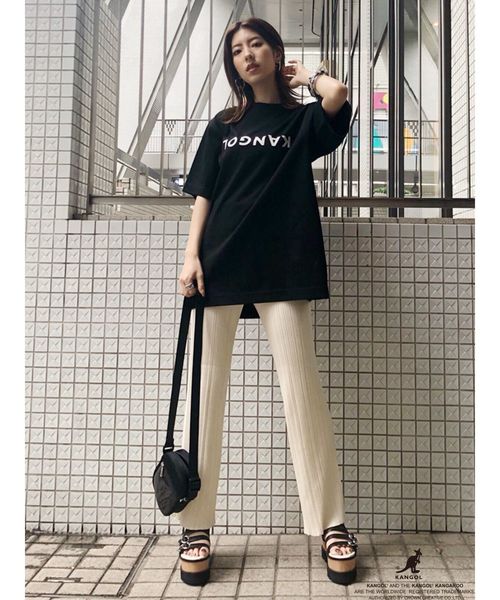 MURUA（ムルーア）の「ランダムリブニットパンツ（その他パンツ・レディース・アイボリー/ブラック/グリーン・FREE）」の11枚目の写真