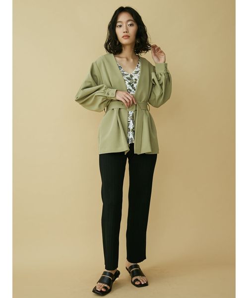 MURUA（ムルーア）の「ランダムリブニットパンツ（その他パンツ・レディース・アイボリー/ブラック/グリーン・FREE）」の15枚目の写真