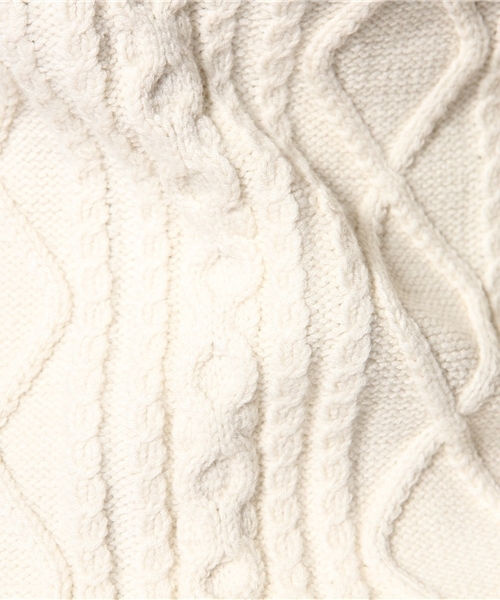 Ray BEAMS（レイビームス）の「□Ray BEAMS / ケーブルクロップド クルーネックニット（ニット/セーター・レディース・オフホワイト/ブラック・ONE SIZE）」の8枚目の写真