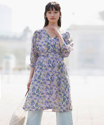 Luz Llena | 花柄前ボタンガウンワンピース(ワンピース)