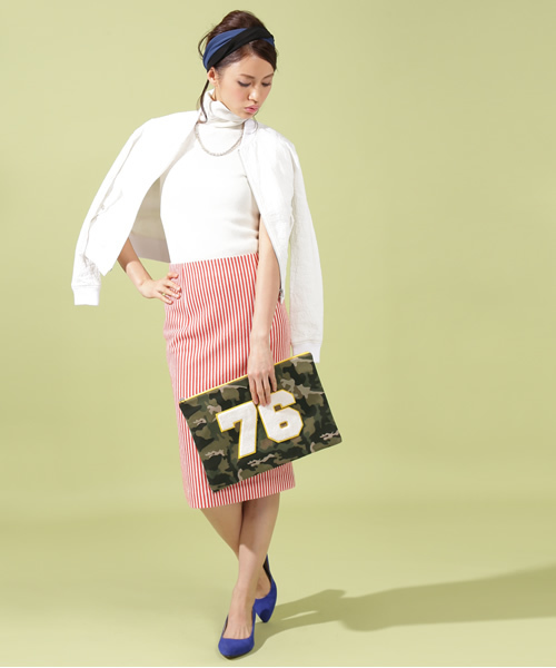 B:MING by BEAMS(ビーミングバイビームス)の「○ビーミング by ビームス / さがら刺繍クラッチバッグ(クラッチバッグ・レディース・グレー/ネイビー/グリーン系カモフラージュ・ONE SIZE)」の18枚目の写真