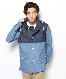 PLST | Ｍen 2トーンデニムマウンテンパーカ(マウンテンパーカー)