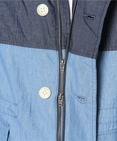 PLST（プラステ）の「Ｍen 2トーンデニムマウンテンパーカ（マウンテンパーカー・メンズ・インディゴブルー・LARGE/SMALL/MEDIUM）」の9枚目の写真