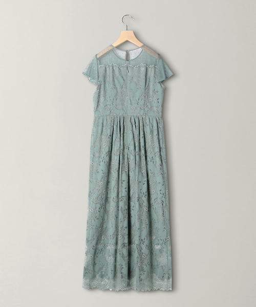 BEAUTY&YOUTH UNITED ARROWS（ビューティーアンドユースユナイテッドアローズ）の「BY DRESS レース×チュール フレンチスリーブロングドレス（ドレス・レディース・ライム/ネイビー・MEDIUM/SMALL）」の6枚目の写真