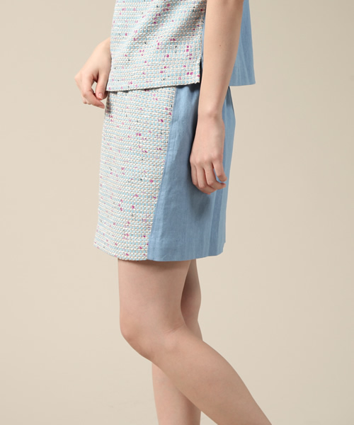 ROSE BUD（ローズバッド）の「LSK-14118 ELASTIC/W MINI SKIRT（スカート・レディース・ネイビー/ライトブルー・ONE SIZE）」の8枚目の写真