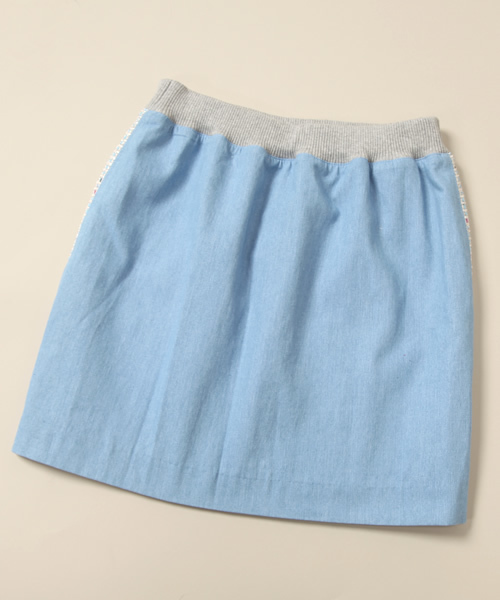 ROSE BUD（ローズバッド）の「LSK-14118 ELASTIC/W MINI SKIRT（スカート・レディース・ネイビー/ライトブルー・ONE SIZE）」の5枚目の写真