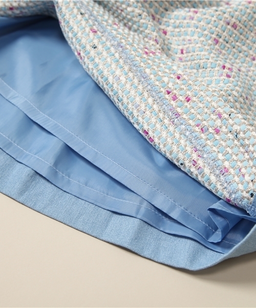 ROSE BUD（ローズバッド）の「LSK-14118 ELASTIC/W MINI SKIRT（スカート・レディース・ネイビー/ライトブルー・ONE SIZE）」の4枚目の写真