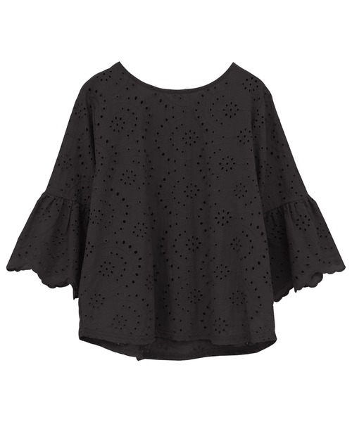 Social GIRL（ソーシャルガール）の「スカラップレースフレアスリーブブラウス（シャツ/ブラウス・レディース・ベージュ/パープル/ブラック/オフホワイト/ライトパープル/モカ/ダークパープル・LL/S/M/L/3L）」の17枚目の写真