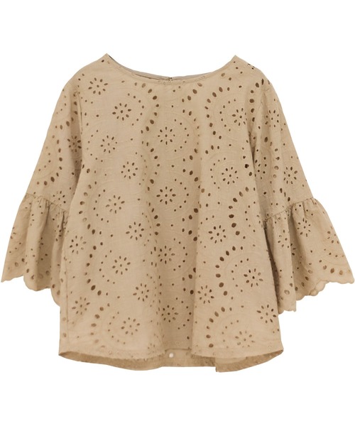 Social GIRL（ソーシャルガール）の「スカラップレースフレアスリーブブラウス（シャツ/ブラウス・レディース・ベージュ/パープル/ブラック/オフホワイト/ライトパープル/モカ/ダークパープル・LL/S/M/L/3L）」の9枚目の写真