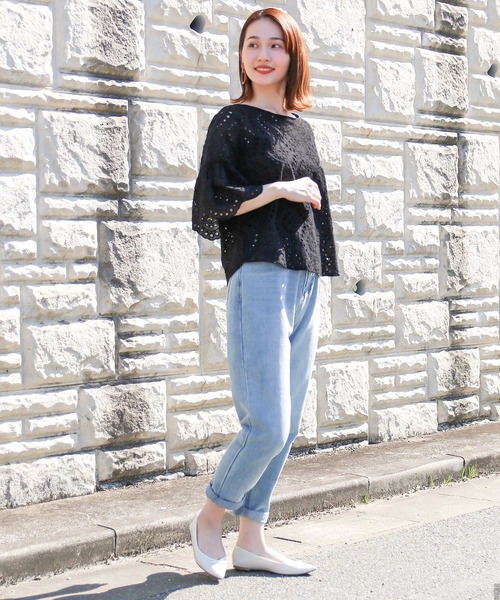 Social GIRL（ソーシャルガール）の「スカラップレースフレアスリーブブラウス（シャツ/ブラウス・レディース・ベージュ/パープル/ブラック/オフホワイト/ライトパープル/モカ/ダークパープル・LL/S/M/L/3L）」の16枚目の写真