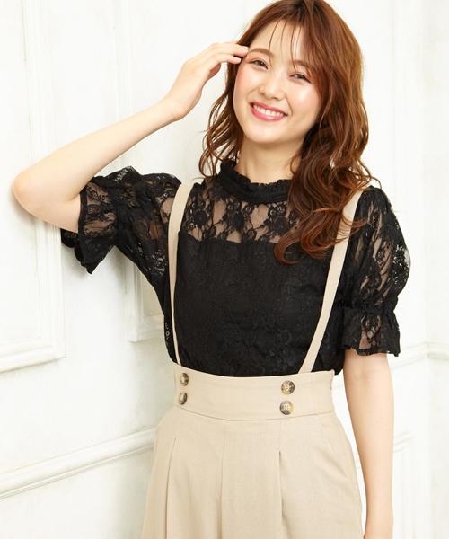 INGNI(イング)の「レースハイネックキャンディー袖/トップス(Tシャツ/カットソー)」 - WEAR INGNI(イング)の「レースハイネックキャンディー袖/トップス(Tシャツ/カットソー)」 - WEAR