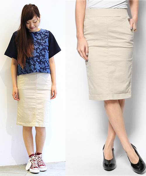 WHO'S WHO gallery（フーズフーギャラリー）の「ヒザ丈タイトスカート（スカート・レディース・ホワイト/ベージュ/ミント・FREE）」の3枚目の写真