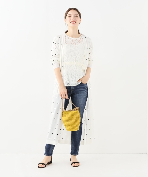 La TOTALITE(ラトータリテ)の「TORRAZZO DONNA ドットカーディガン【手洗い可能】◆(カーディガン/ボレロ・レディース・ホワイト/ブラック・FREE)」の9枚目の写真