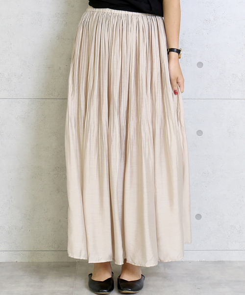 n'ee-ne（ネーネ）の「スリットカットソーワンピース＆プリーツスカートセットアップ（ワンピース・レディース・ブラック/ベージュ/ブラウン/カーキ・M/L）」の12枚目の写真