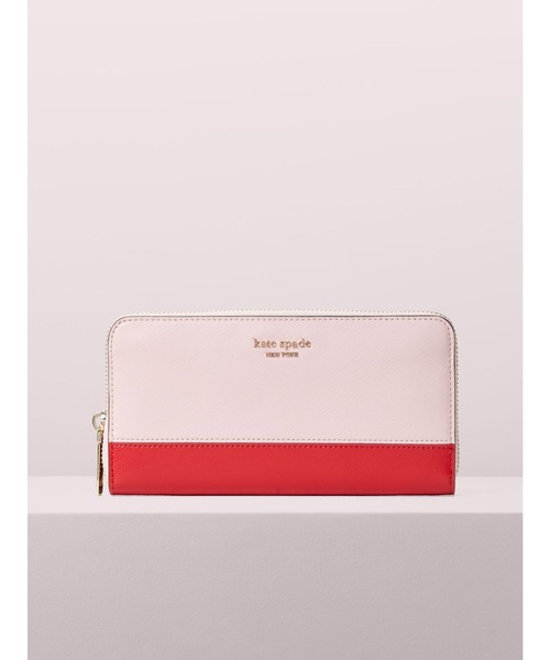 kate spade new york(ケイトスペード ニューヨーク)の「スペンサー ジップ アラウンド コンチネンタル ウォレット(財布)」|レッド系その他