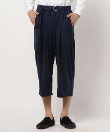/Bl/ワイドパンツ クロップド丈 無地