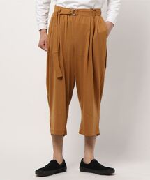/Bl/ワイドパンツ クロップド丈 無地