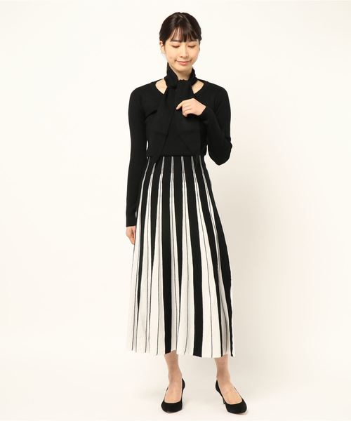 古着♪レトロ・Vintage黒無地ボウタイプリーツワンピ♪ワンピース70s60s70年代60年代ヴィンテージ長袖ミニ膝丈シフォン昭和春9号M即決 90s 90年代 2000s 2000年代 無地 黒 ブラック │ヴィテージ古着屋Feeet