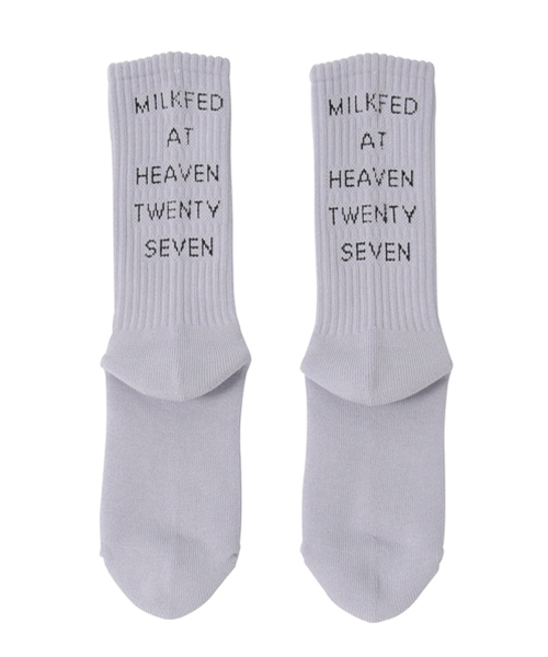 MILKFED.（ミルクフェド）の「BONJOUR SOCKS　（ソックス/靴下/ロゴ）（ソックス/靴下・レディース・ホワイト/ブラック/ライトパープル・ONE SIZE）」の4枚目の写真