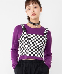 WEGO（ウィゴー）の「WEGO/【セットアップ対応商品】タックボタンステッチビスチェ（ベスト・キッズ）」